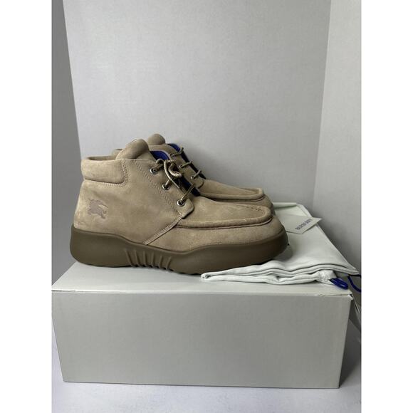 Burberry EKD Suede Ankle Boots Beige UK 11 EU 45 US 12